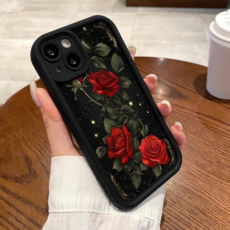 Casing Hp OPPO Reno5 4G 5G Reno3 Reno4 F Lite K Z Reno6 Pro Camera Soft Bumper Rose Case Cover