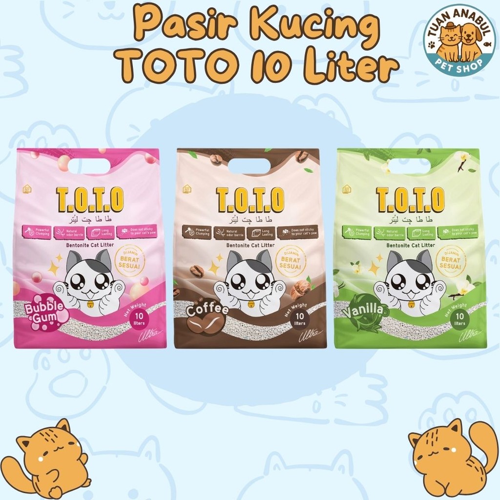 Pasir Kucing Toto 10 Liter - Pasir Gumpal Wangi
