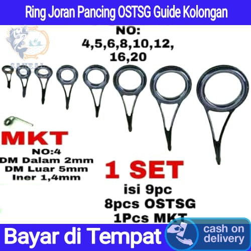 1 SET Ring Joran Pancing OSTSG Guide Kolongan / 1 SET Mamarit Joran Free Ujung Ring