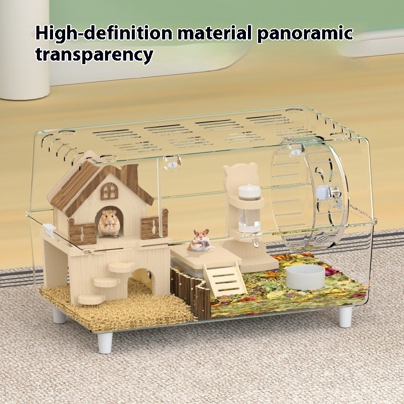 Large Transparent Acrylic Hamster Cage Luxury Villa 50 View House for Golden Syrian Hamster Affordab