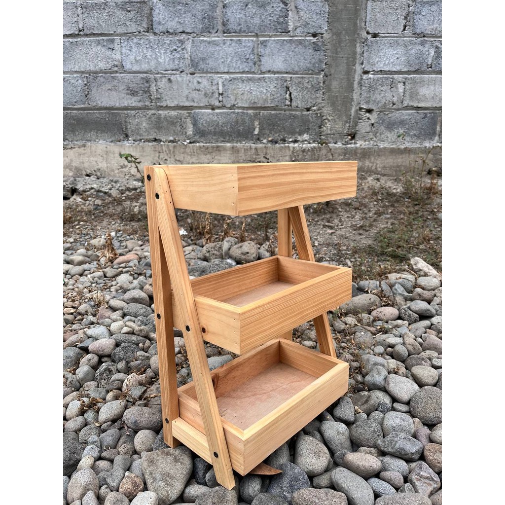Rak Bawang Kayu 3 Susun / Rak Bumbu Serbaguna