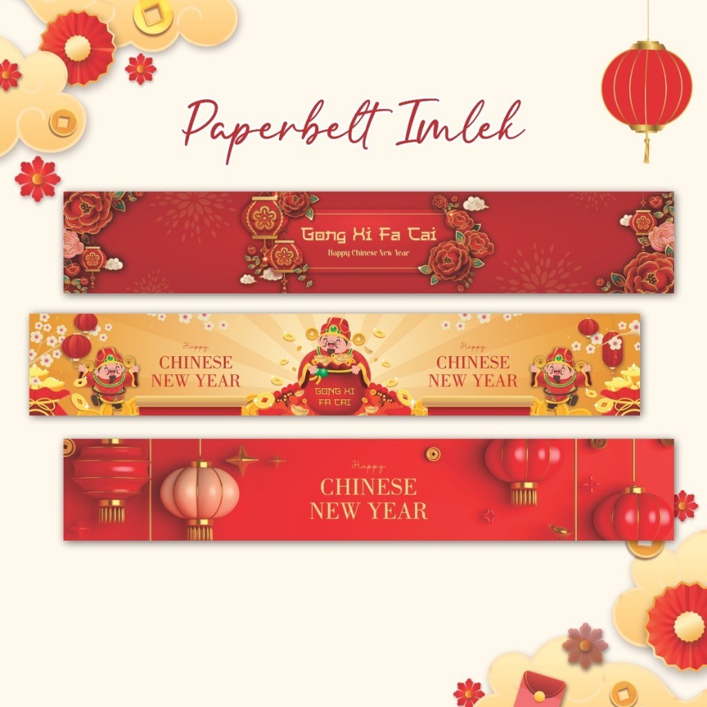 (Per 5 Pcs) Paper Belt Imlek Paper Belt Hampers Paperbelt Imlek CNY