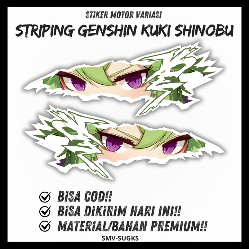 Stiker Striping Kuki Shinobu Sticker Anime Kuki Shinobu Genshin Impact Universal Kanan Kiri