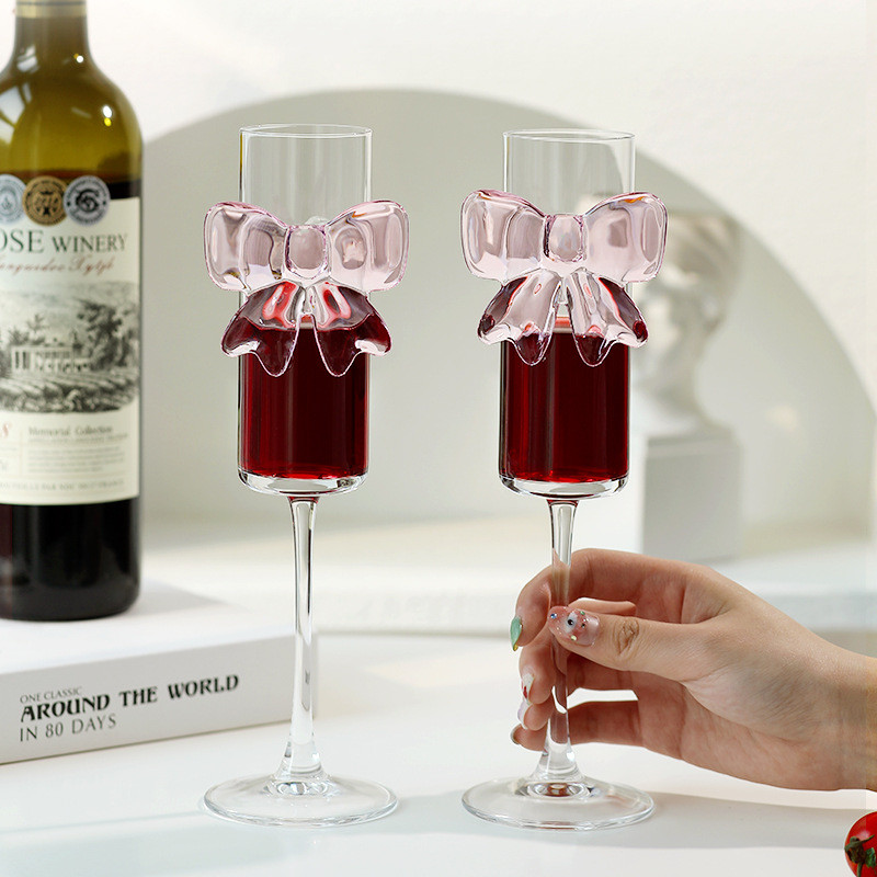 New Creative Sweet Wine Bubble Wine Tall Cup Light Luxury Women's High Beauty Niche Red Wine Champag