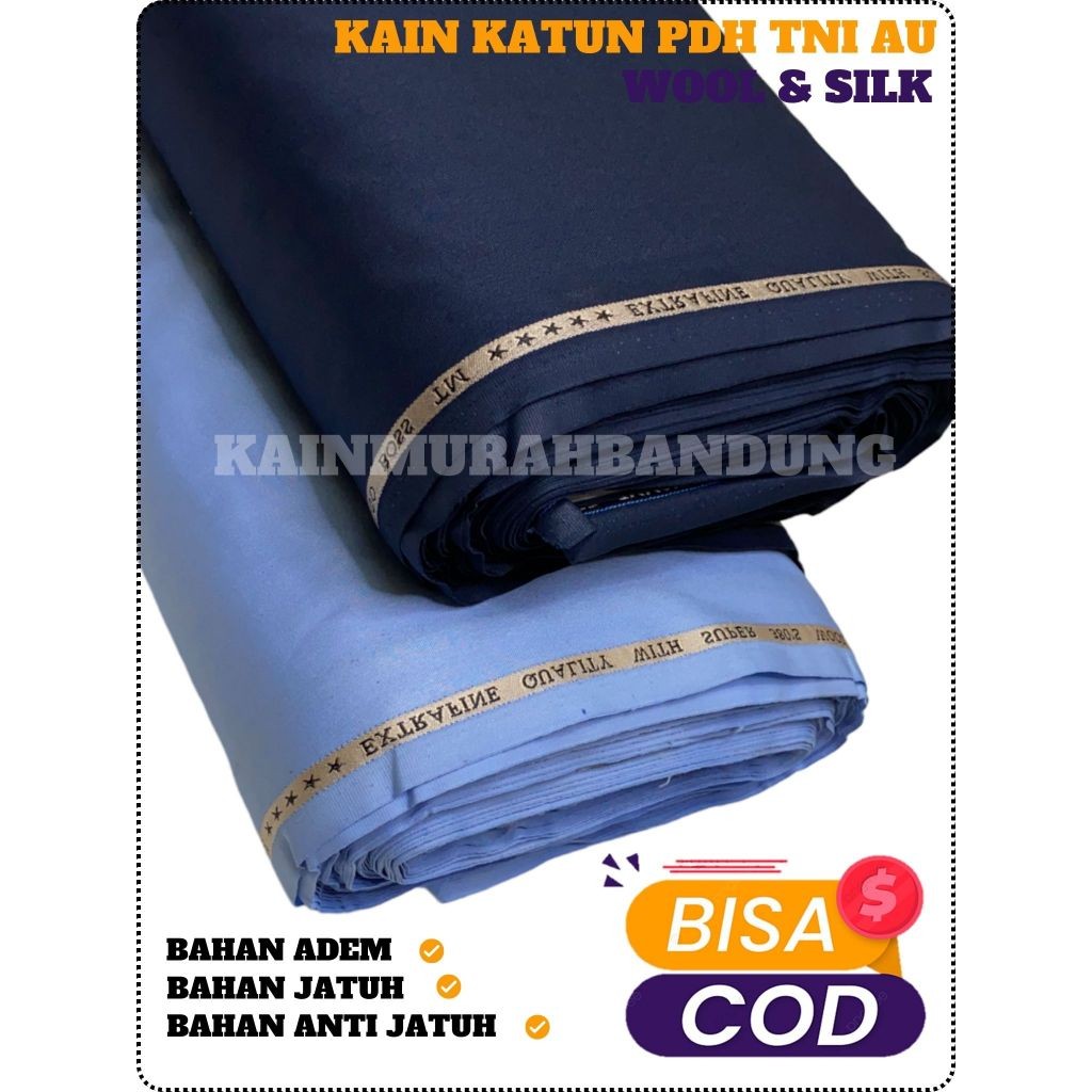 KAIN BAHAN BAJU SETELAN DINAS PDH TNI AU EXLUSIP PREMIUM100%ORIGINAL