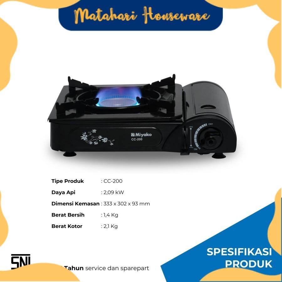 MH - Miyako Kompor Portable CC-200 / Kompor Piknik Miyako CC 200 PECAH BELAH