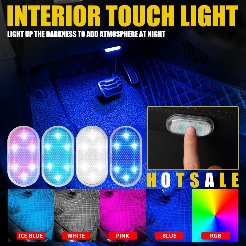 Interior Mobil Mini Lampu Sentuh Lampu Ambient Auto Atap Langit-langit Lampu Baca LED Mobil Styling 
