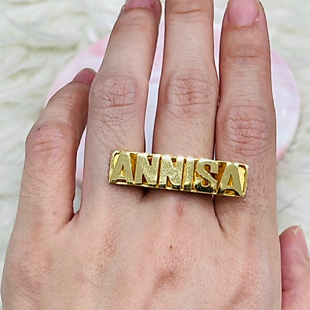 Cincin nama huruf emas asli kadar 700 & 875