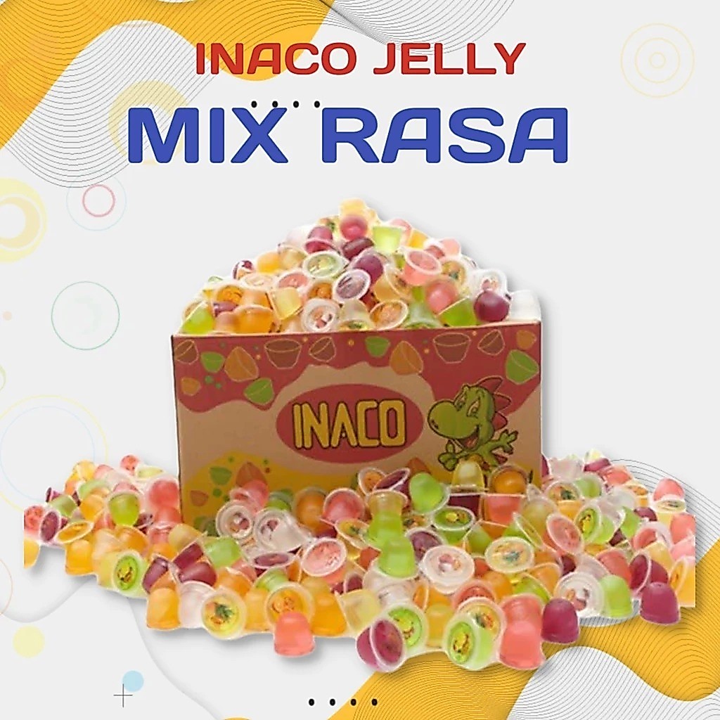 Inaco Jelly 10kg Inaco Mini Jelly 10kg Rasa Mix Agar Agar Jelly Puding 10.000gr Inaco Jelly 1 dus 10