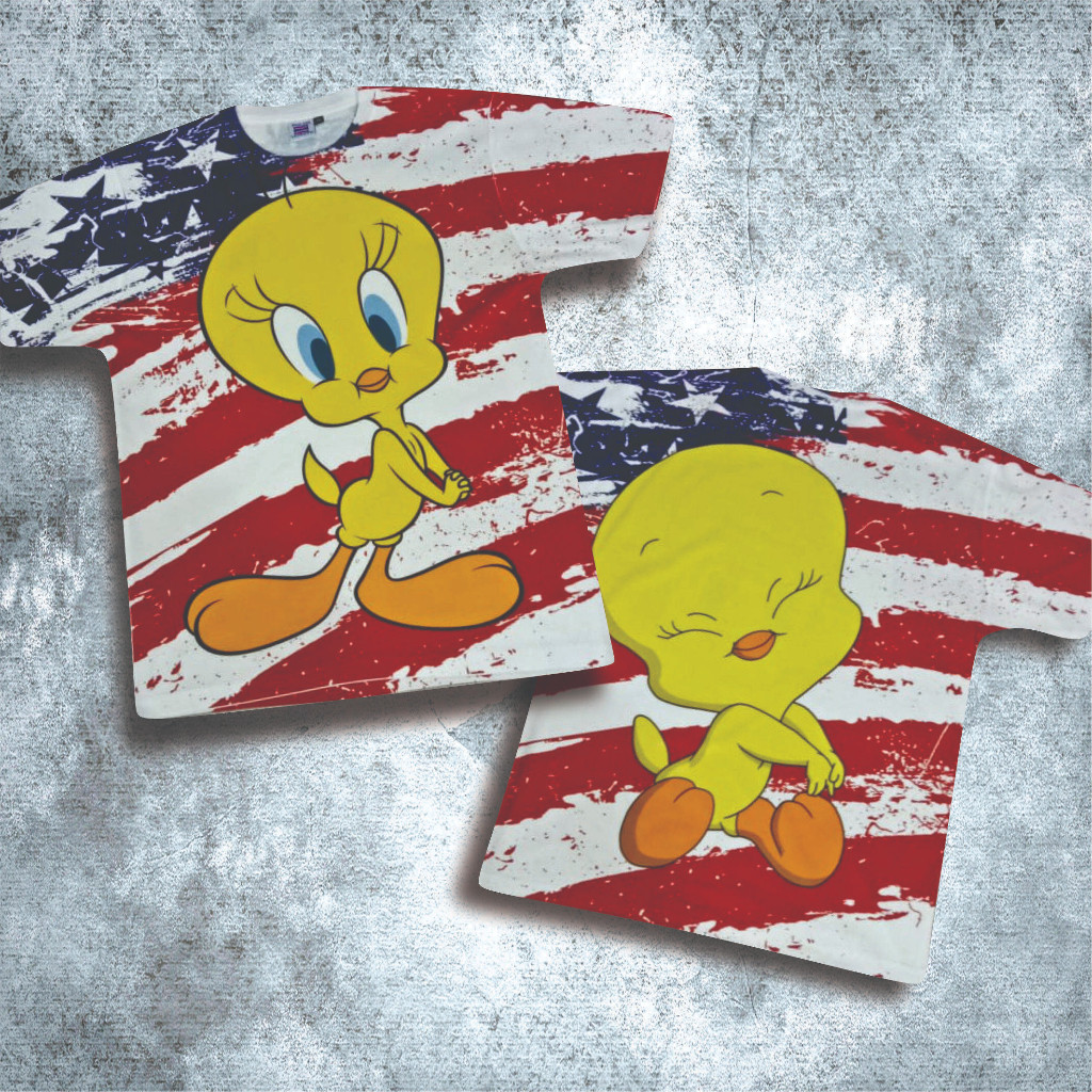 KAOS TAG THAILAND LOONEY TUNES MIX AOP (ALL OF PRINT) TWEETY USA, BUGS BUNNY, MARVIN MARTIAL | KARTU