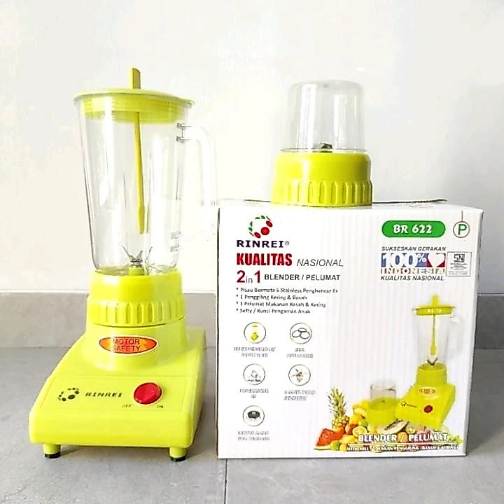 Blender Plastik 2 in 1 Blender Rinrei BR-622 P