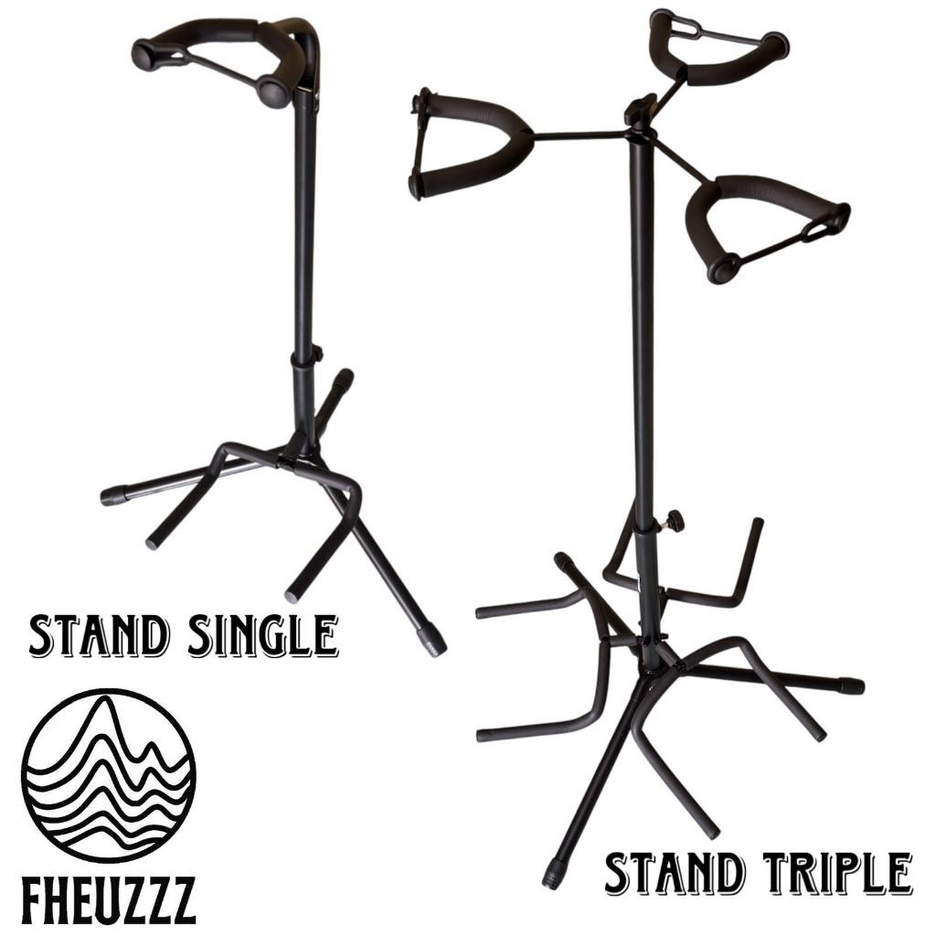 Stand Gitar Akustik Elektrik Bass Ukulele Tempat Penyangga Gitar Single Dan Triple Hercules     Berk