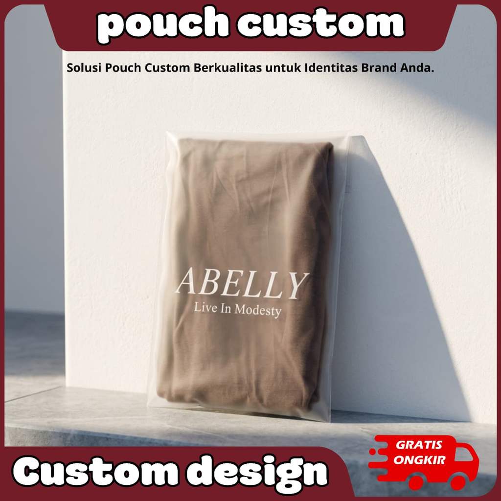 Kemasan Produk Pouch Transparan Bening PVC Premium Tanpa Zipper Packaging Custom Mika Aesthetic