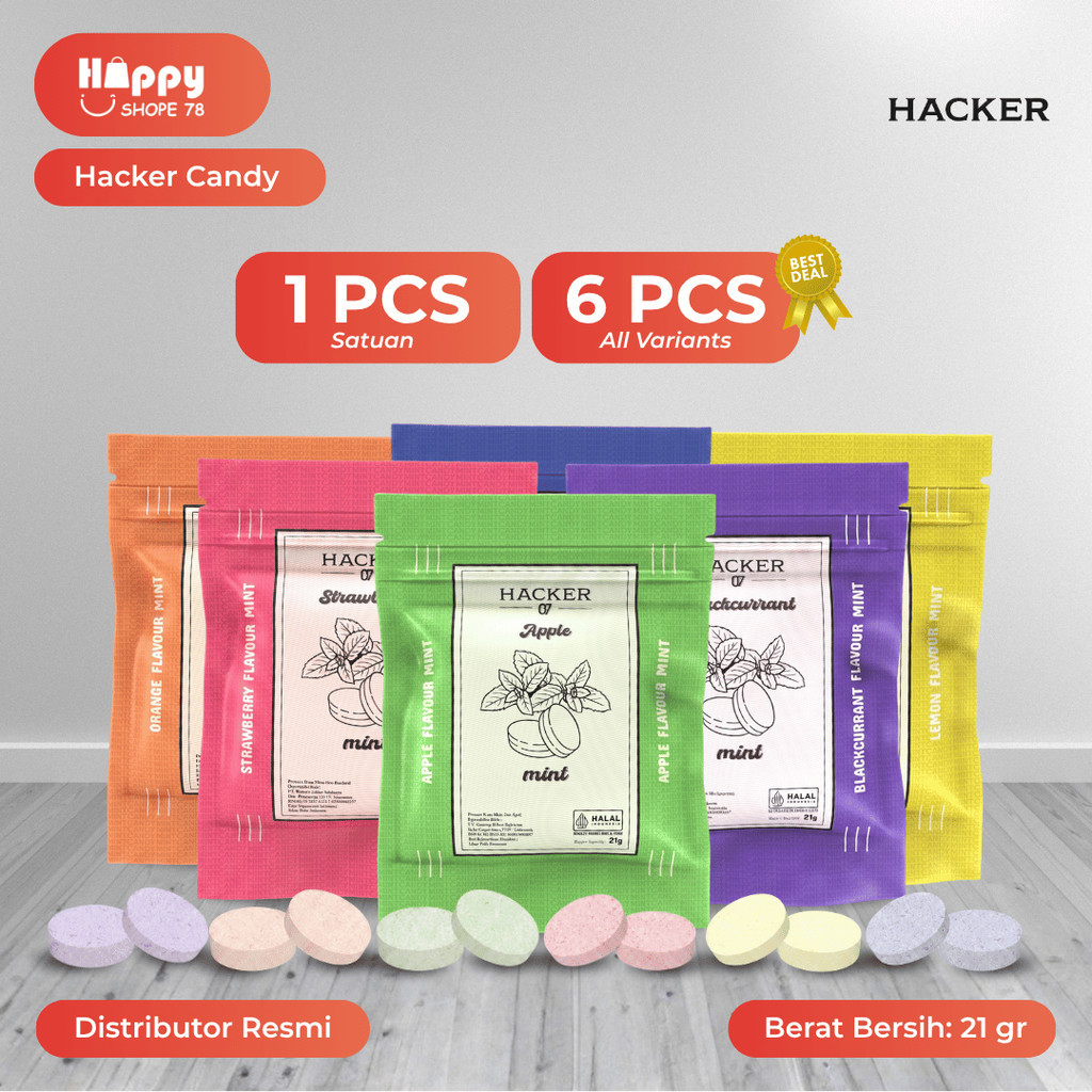 HACKER Fresh Candy Bag Permen Mint Aneka Rasa Buah Praktis Dibawa