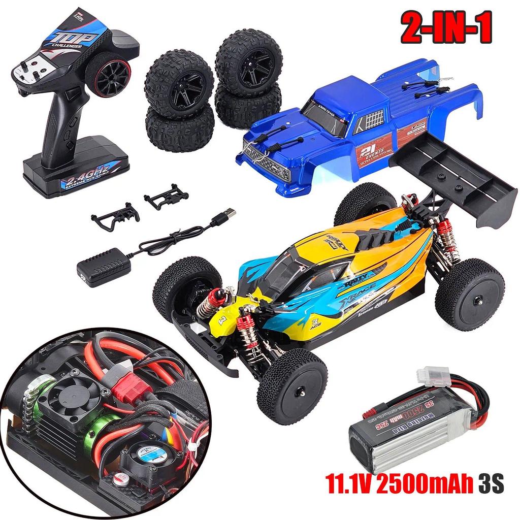 JMRC 1:12 Remote Control 2.4G 90KMH Buggy & Truk Kecepatan Tinggi 2-in-1 Dengan Sasis Logam, Mobil R