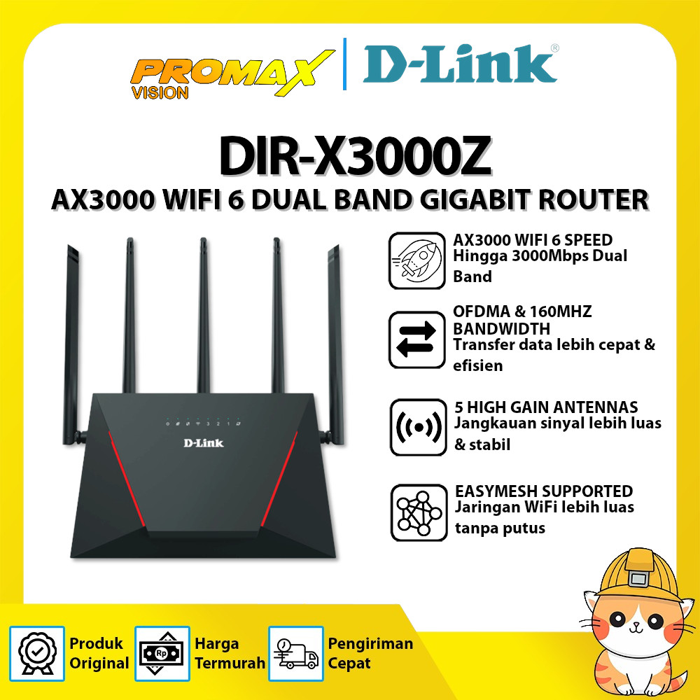 D-LINK DIR-X3000Z AX3000 WIFI 6 DUAL BAND GIGABIT ROUTER