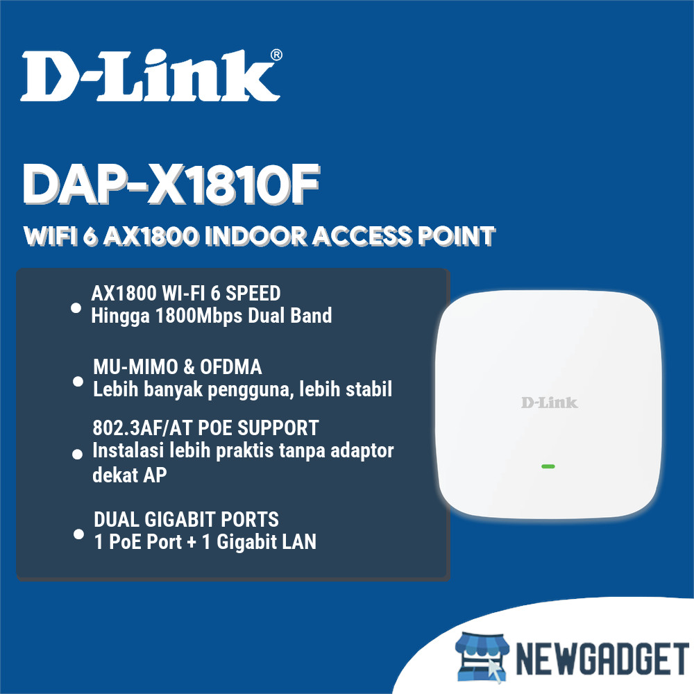 D-LINK DAP-X1810F WIFI 6 AX1800 INDOOR ACCESS POINT