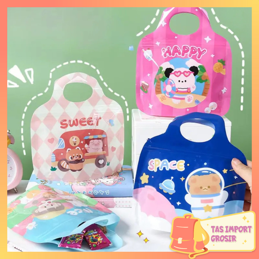 Tas Import - 6862 Kantong Plastik Souvenir Lucu / Plastik Hampers Ziplock Mini Karakter Hewan / Good
