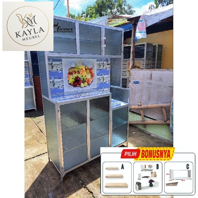 PROMO Rak Piring 2 Pintu Full Rak / Rak Dapur Minimalis / Lemari Dapur Termurah Terlaris Cirebon Kun