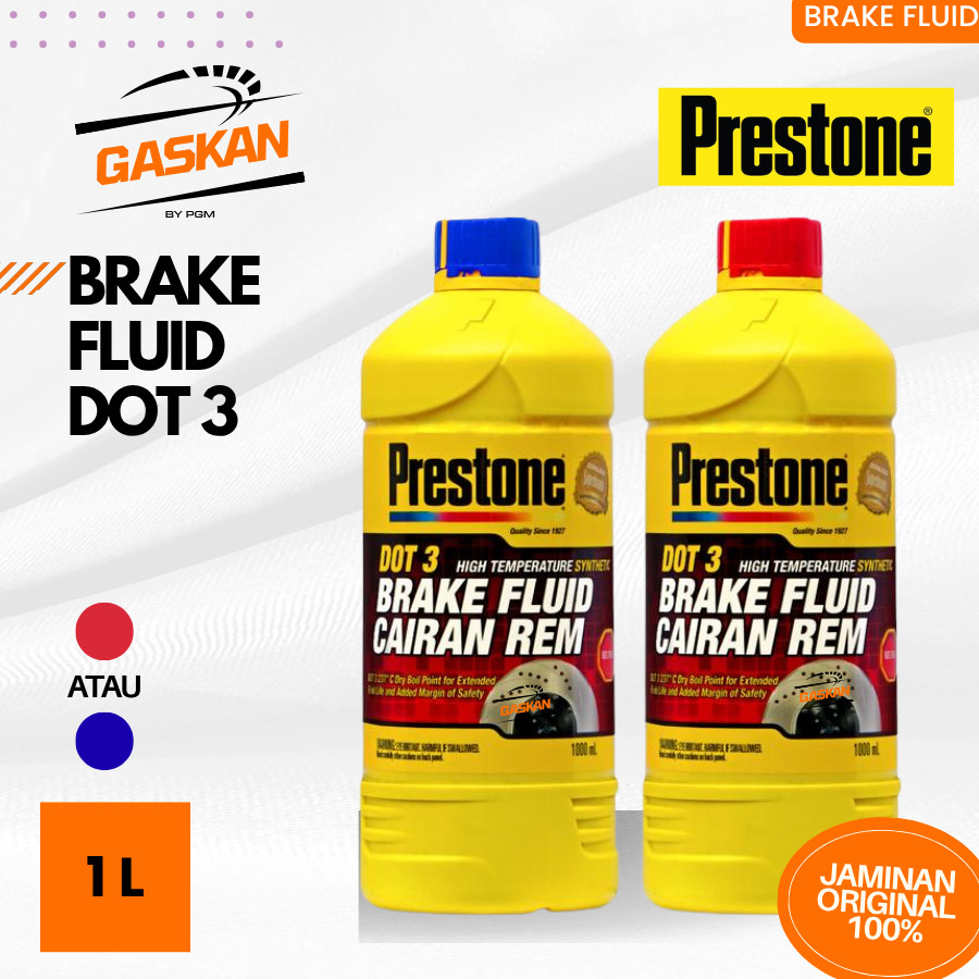 Minyak Rem Prestone Brake Fluid Dot 3 1000mL Merah/Bening