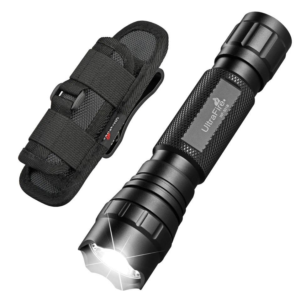 UltraFire WF-501B LED Tactical Police Flashlight 1200LM Military Tor with Duty Belt Holster Reargeab