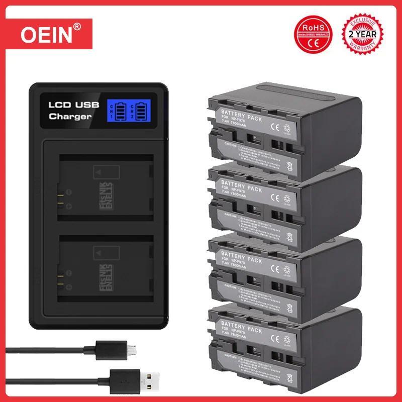 4Pcs 7800mAh NP-F970 NP-F960 Battery for Sony PLM-100 CCD-TRV35 MVC-FD91 MC1500C for Godox,YONGNUO L