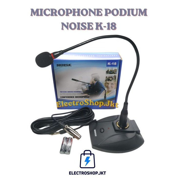 NOISE MIC MEJA RAPAT PODIUM K18 / TIANG BISA CABUT / MICROPHONE  CONFERENCE ,MIC MIMBAR K-18 NOISE K