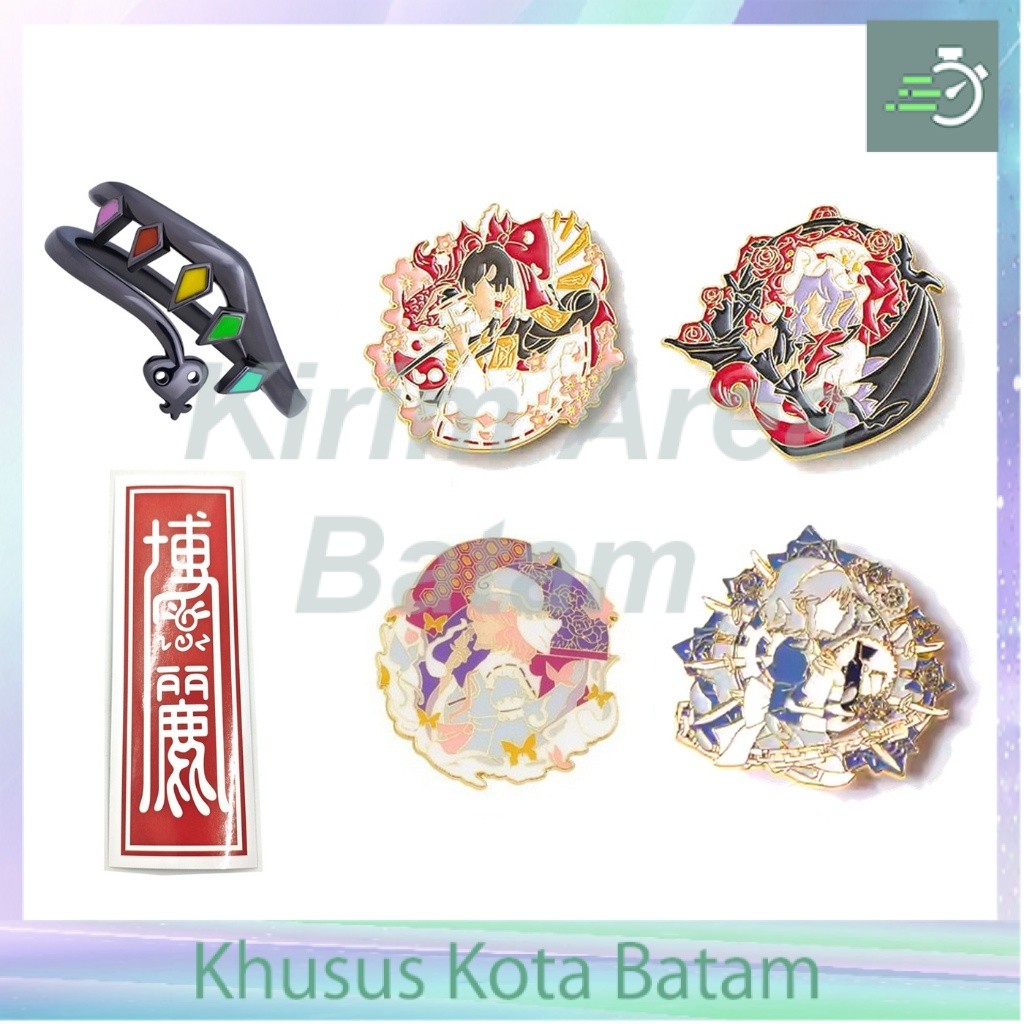 Cincin pin enamel besi stiker sticker touhou flandre reimu yuyuko sakuya