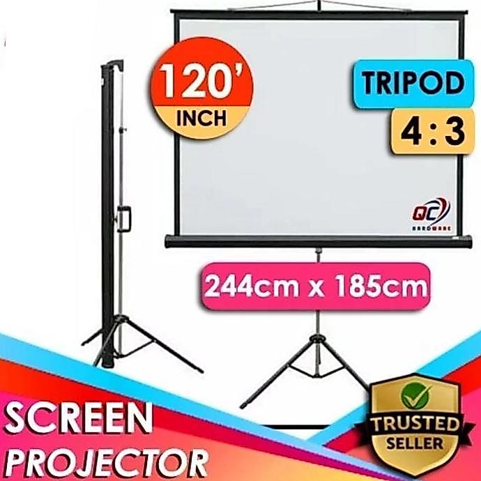 Screen Projector 120 Inch Tripot / Layar Proyektor 120 Inch Tripot