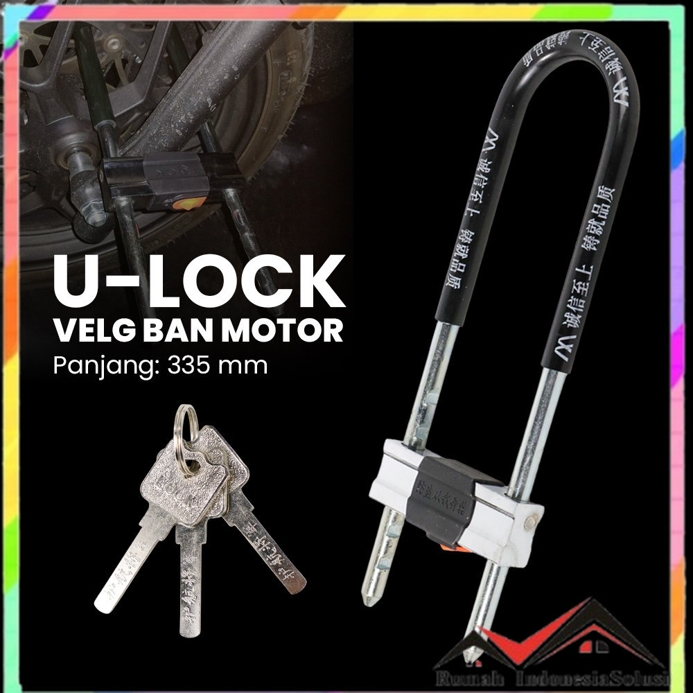 

- LIANGSHAN HAOHAN U-Lock Gembok Velg Ban Sepeda Motor Anti Maling 335mm - 902B -