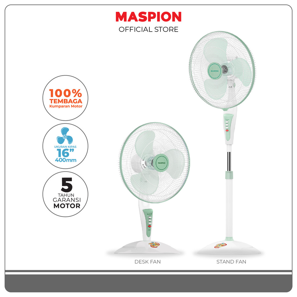 Maspion Stand Fan Kipas Angin Berdiri 16 Inch F-168 S