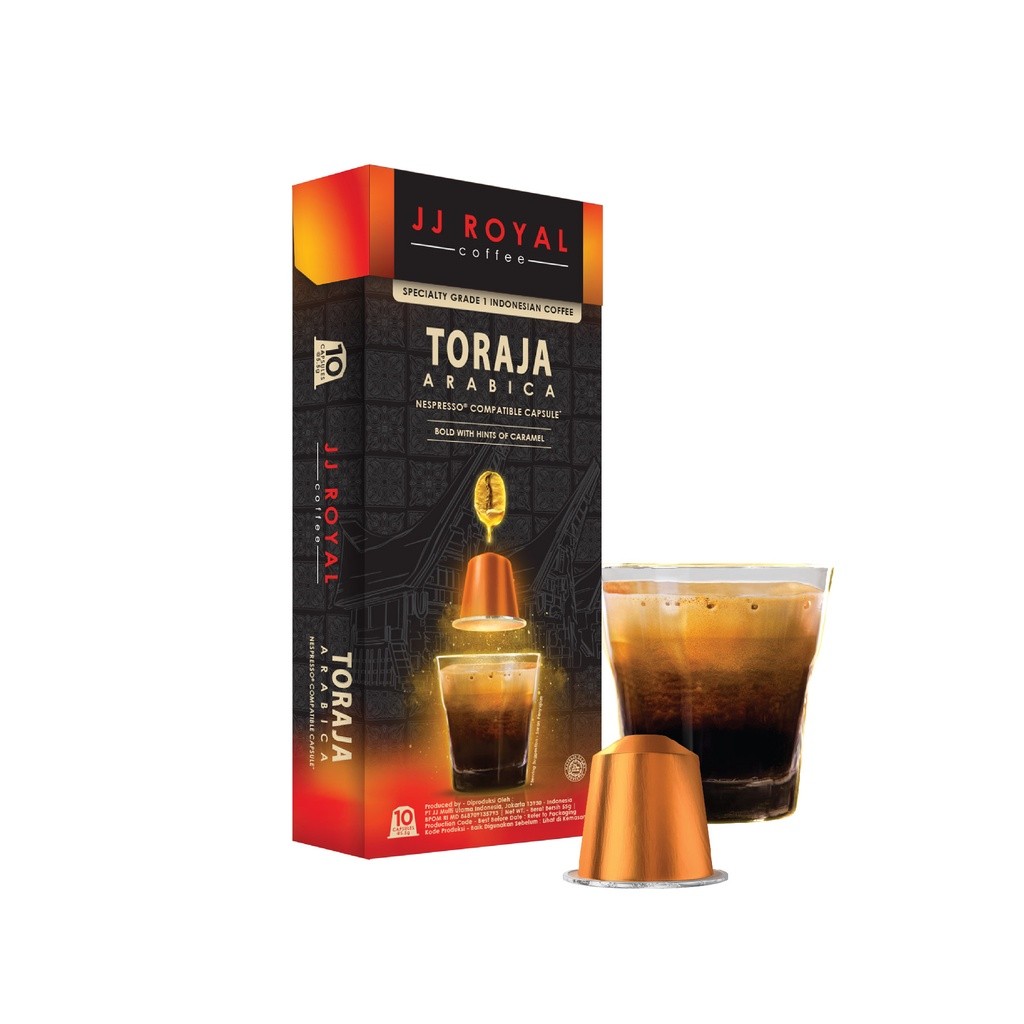 

JAMIN MURAH !!!JJ Royal Coffee Toraja Arabica (Nespresso compatible) - 10pods @5.5gr(BISA LANGSUNG ORDER)