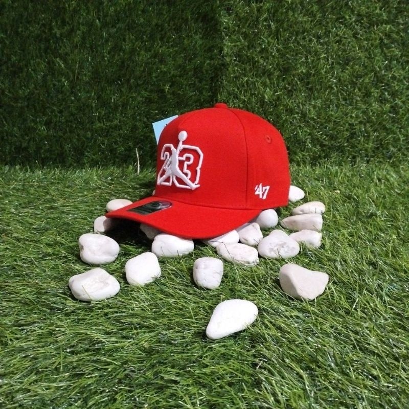 Topi Basebal NBA Jumpman 23 Putih Merah Full Tag Unisex Premium