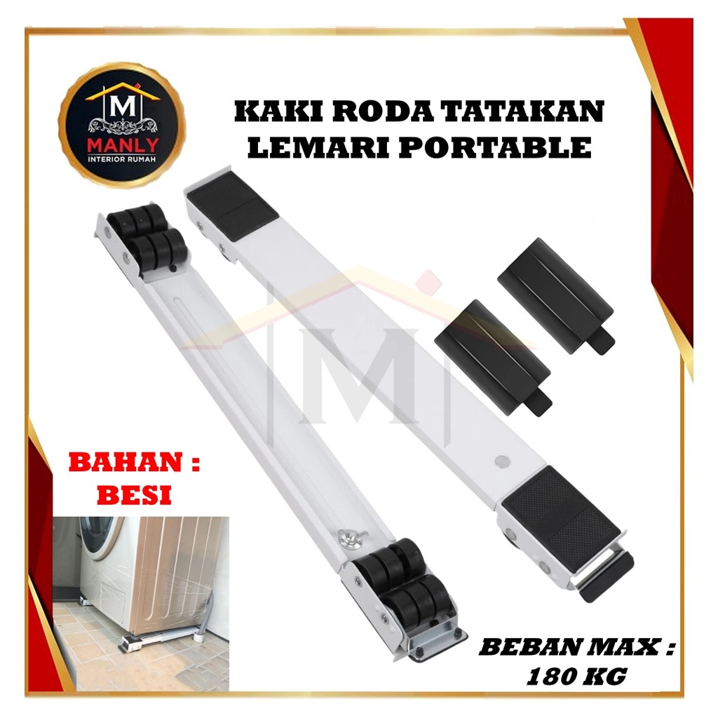 Roda Lemari Portable dudukan kulkas roda kulkas 2 pintu Tatakan mesin cuci kaki kulkas besi