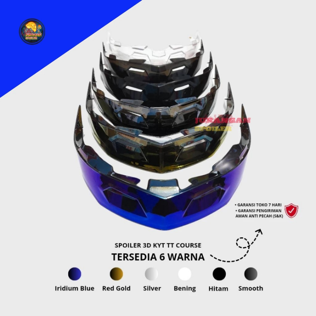 ō͡≡o˞̶  PROMO~[Best Quality] Spoiler Helm 3D KYT tt course Blue / SPOILER 3D KYT TT/COURSE - spoiler
