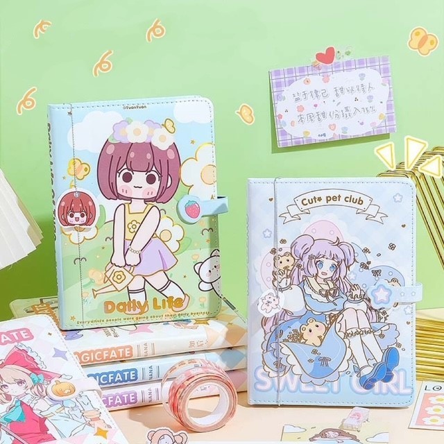 

Buku Diary Journal Agenda Notebook Planner Magnetic Cover Kulit 13 x 18 cm