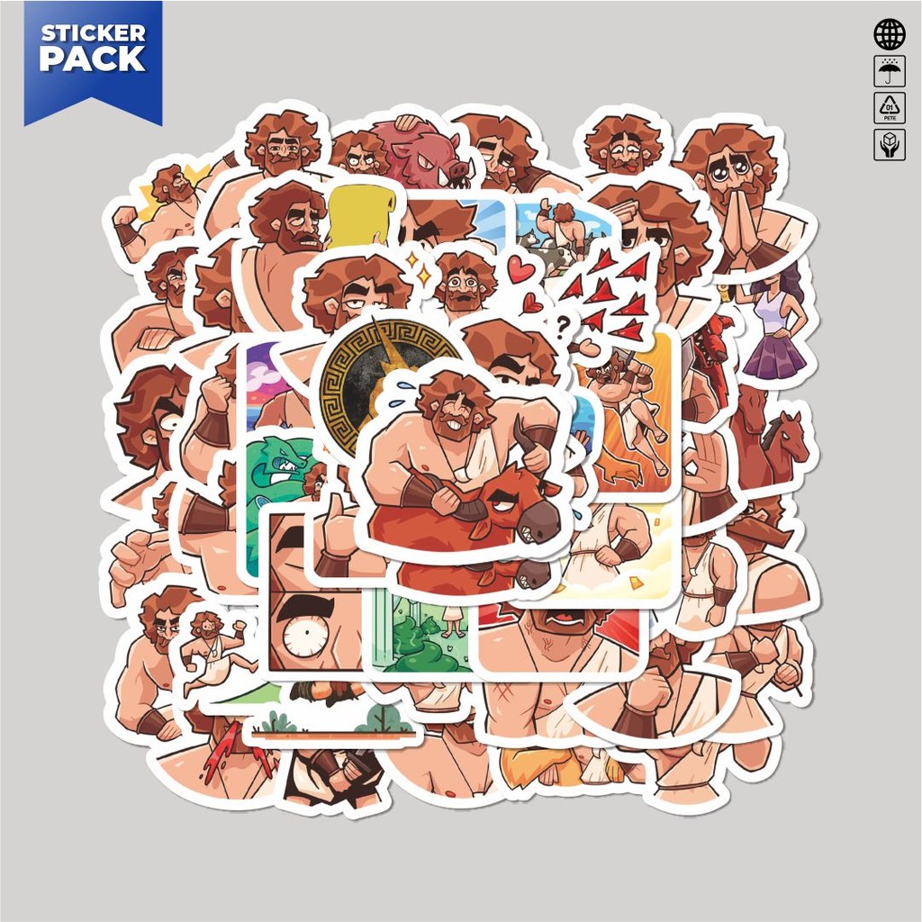 

[100PCS]Stiker Pack Stiker Kartun Funny Hercules Aesthetic Vinyl Anti Air Dekorasi Sticker Laptop Buku Journal Koper Helm Casing HP Gitar Helm Skateboard