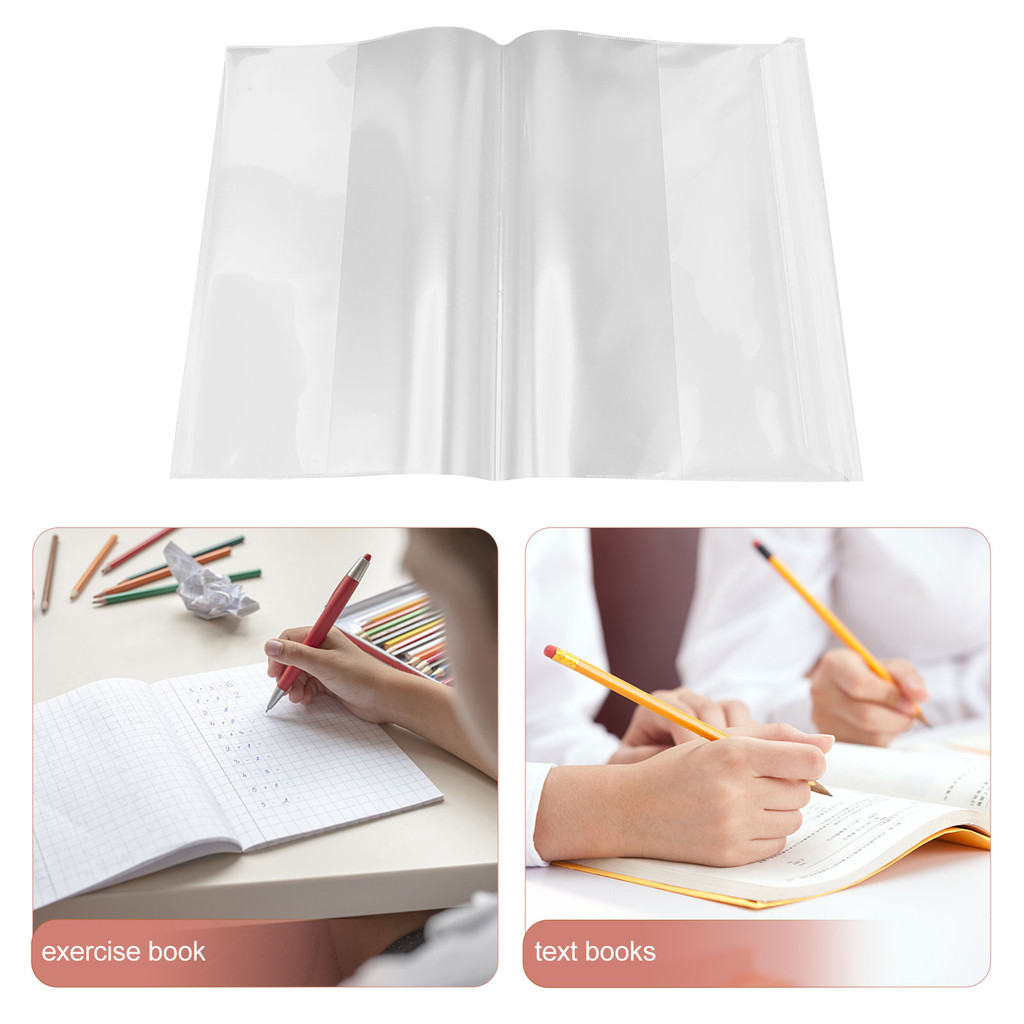 

20pcs Covers Clear Plastic Wraps A4 16K Size Book Covers For Soft Cover Books Textbook Protection Cover For Students Notebooks