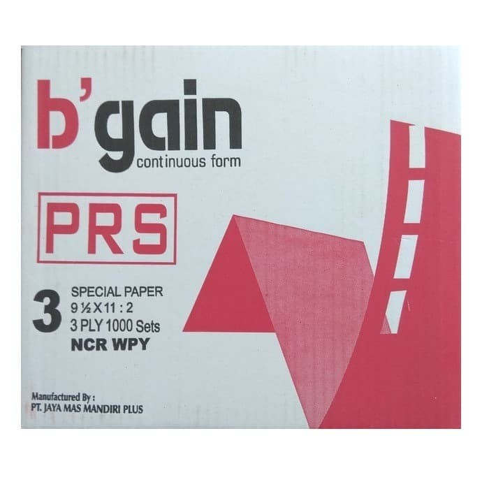 

CONTINUOUS FORM 9,5X11:2 PRS BGAIN 3 PLY 1000 SETS