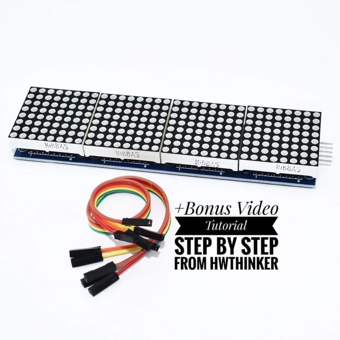 Display Modul MAX7219 4in1 LED Dot Matrix  32x8 4 in 1 Running Text - Biru BEST