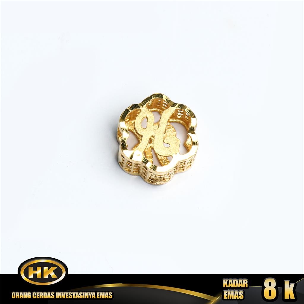 HK Mustika Gold - Liontin Emas 8K - Huruf H Bunga