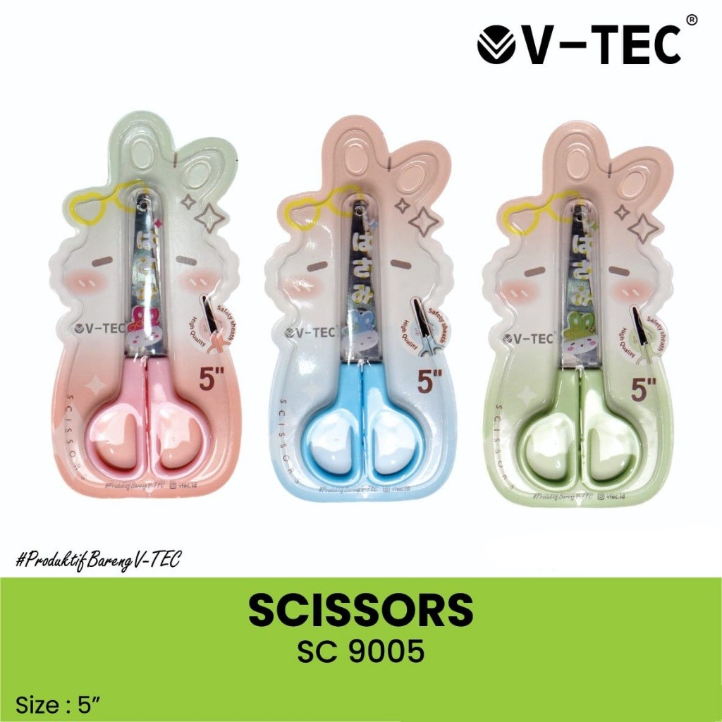 

(1 BIJI) Scissors / Gunting V-TEC SC-9005 (5" Inch) Gunting Anak Prakarya