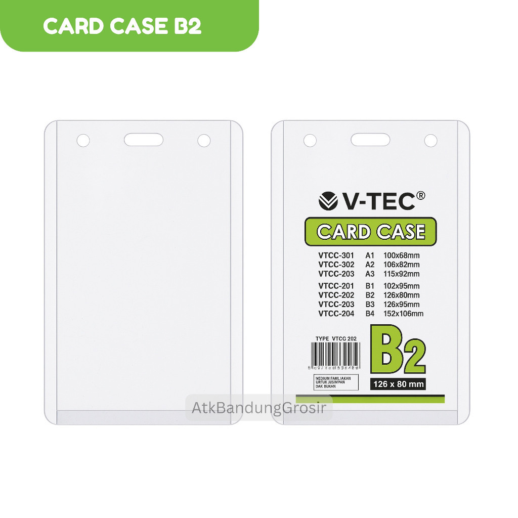 

Card Case V-Tech Ukuran B2 Type 202 Plastik Isi 20 - PAK- SHAGB