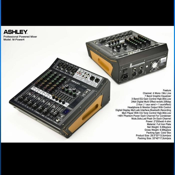 ASHLEY M POWER 4 POWER MIXER ASHLEY M-POWER4 ORIGINAL POWER 4 CHANNEL BLUETOOTH USB