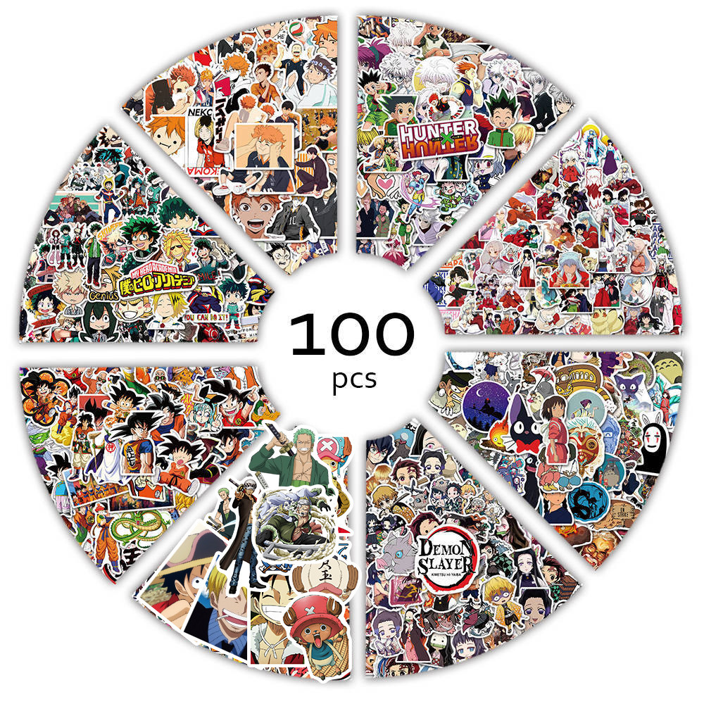 

100pcs Anime Stickers Demon Slayer Hunter X Graffiti DIY Luggage Laptop Skateboard Phone Decal Sticker Toys