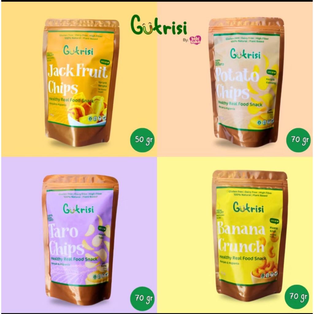 

GUTRISI KERIPIK KENTANG CEMILAN ANAK GLUTEN FREE, NON MSG 70GR