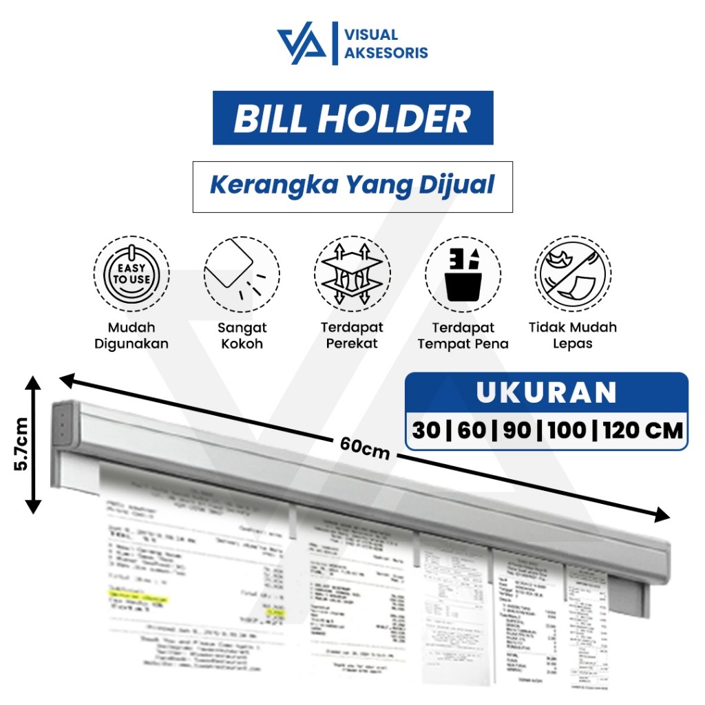

Bill Holder Restaurant & Café | Jepitan Nota Pesanan | Penjepit Kertas Orderan Bon Bill