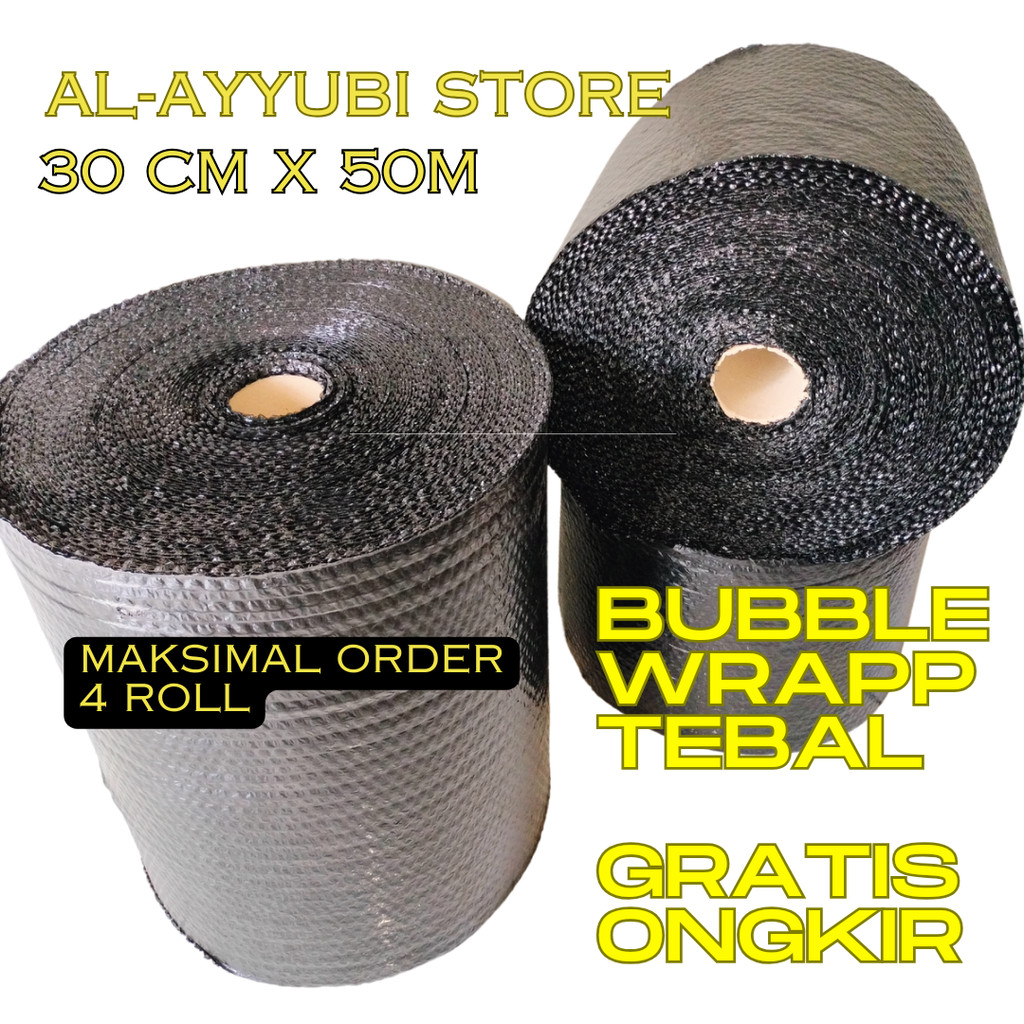 

bubble wrap 30cm x 50m hitam dan putih plastik packing bubble wrap tebal