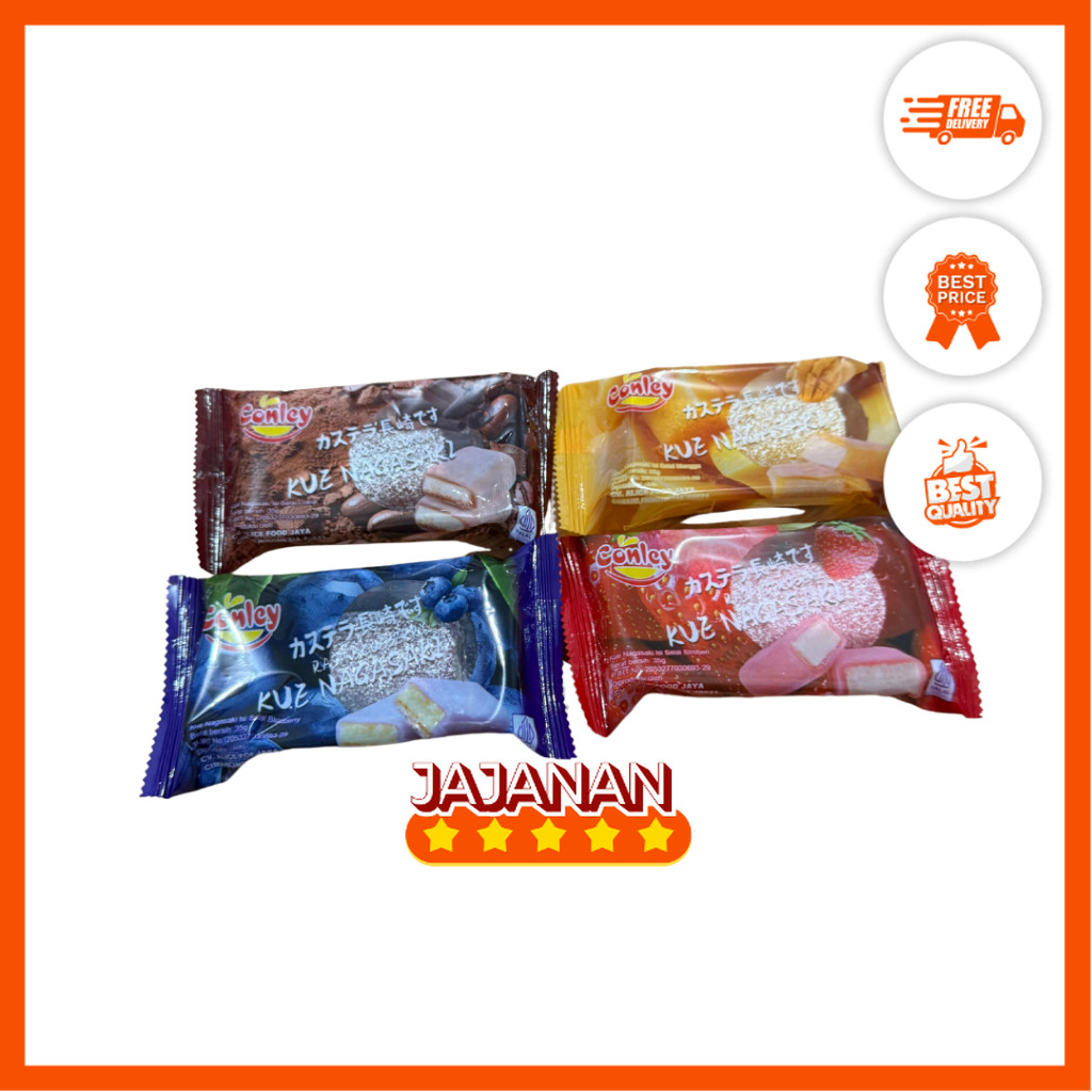 

Mochi Kue Nagasaki Conley Nagasaki isi Selai Coklat/Stroberi/Mangga/Blueberry 35gr | Jajanan Snack Grosir Termurah
