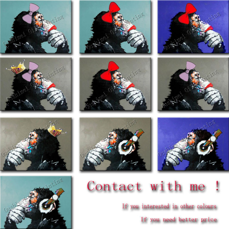 

10 different styles 100% hand-painted new popular orangutan oil painting on canvas modern monkey paintings for home decor Art